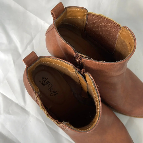 EURO SOFT By Softt Salida Western Ankle Boots Camel Brown Vegan Leather Zip 8.5 - Picture 9 of 15